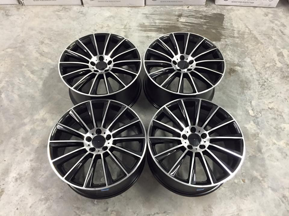 AMG Twist Style fälgar – Gloss Black / Machined