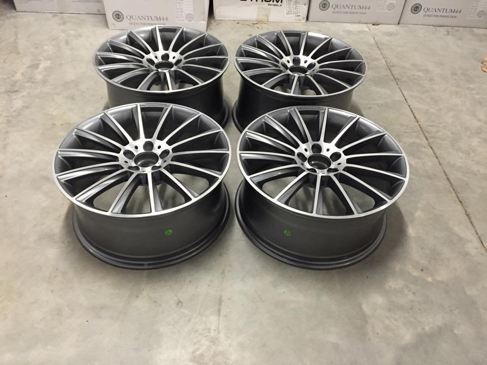 19" Staggered C Class AMG Twist Style Wheels - Gun Metal / Machined - VW / Audi / Mercedes - 5x112