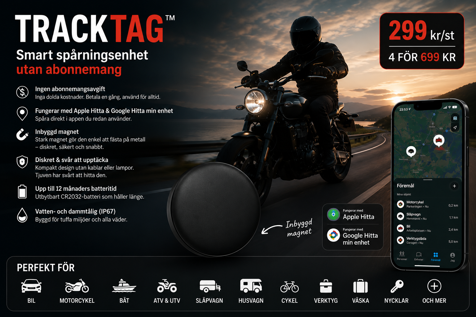 TrackTag™ – Smart spårningsenhet utan abonnemang