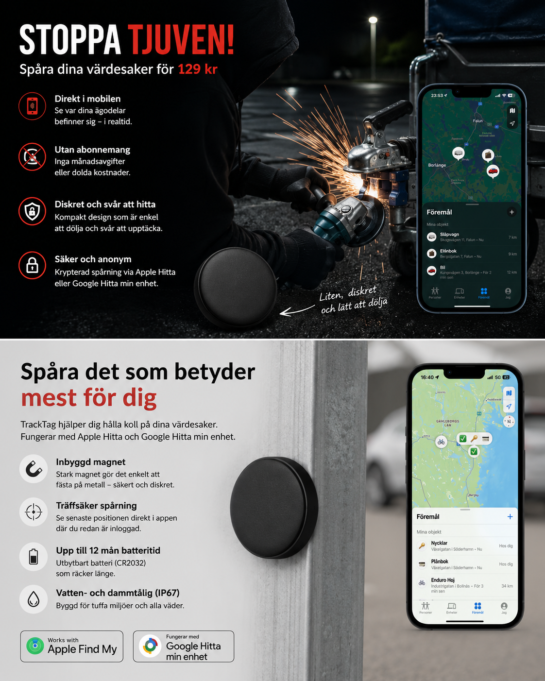 TrackTag™ – Smart spårningsenhet utan abonnemang