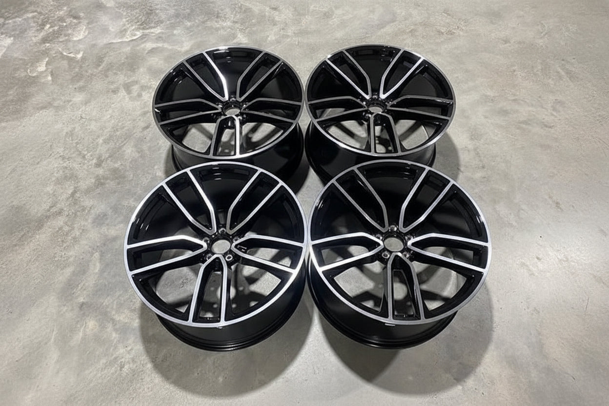 20" E53 Double Spoke Style Wheels - Gloss Black Machined - Image 1
