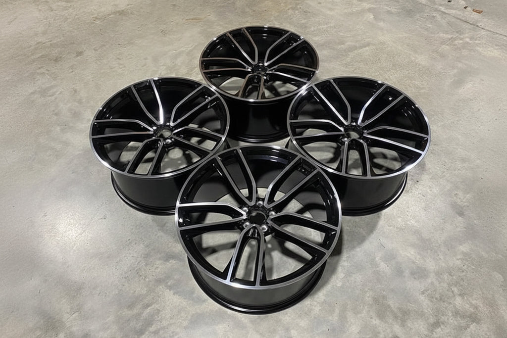 20" E53 Double Spoke Style Wheels - Gloss Black Machined - Image 4