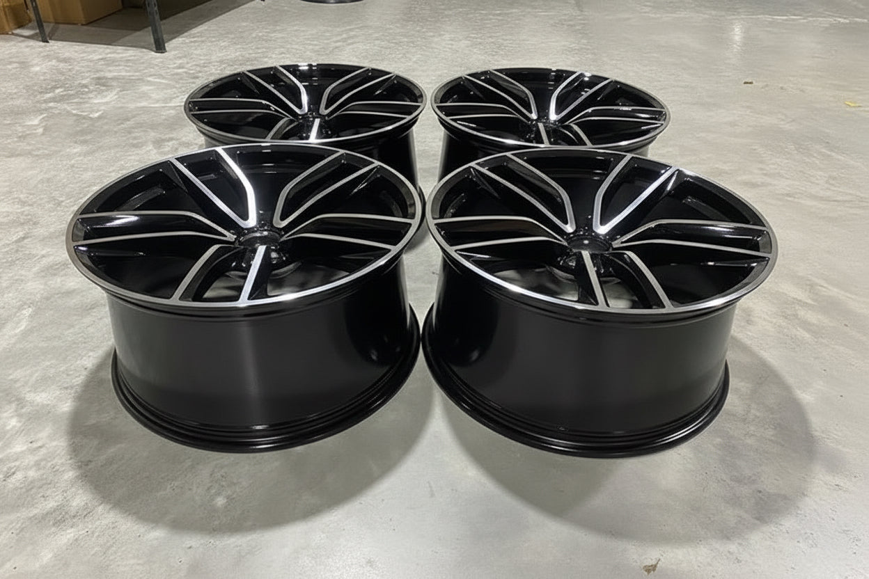 20" E53 Double Spoke Style Wheels - Gloss Black Machined - Image 3