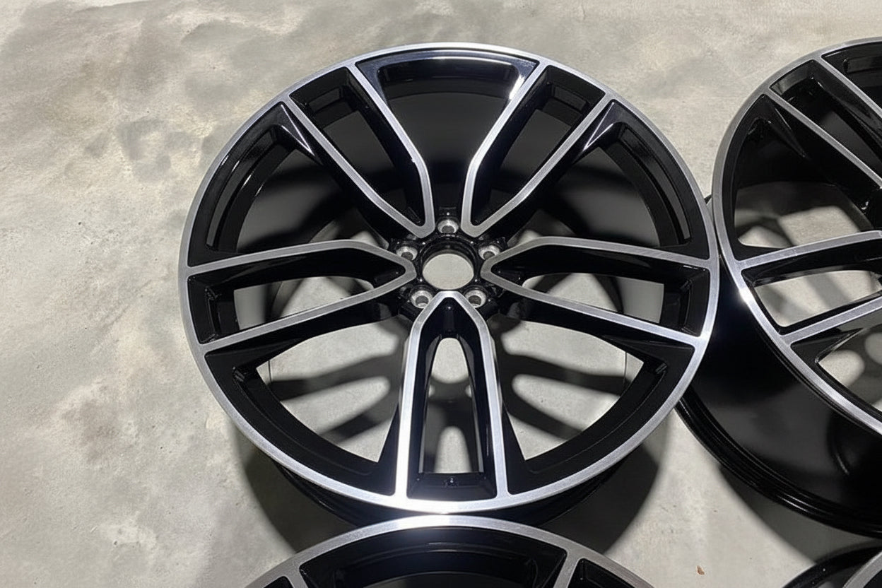 20" E53 Double Spoke Style Wheels - Gloss Black Machined - Image 8