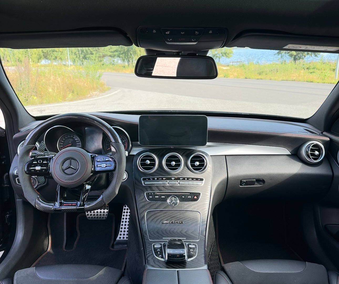 Multimedia Touch­skärm för Mercedes C‑klass W205 / Mercedes‑Benz GLC X253 – 12,3″ | Trådlös CarPlay & Android Auto