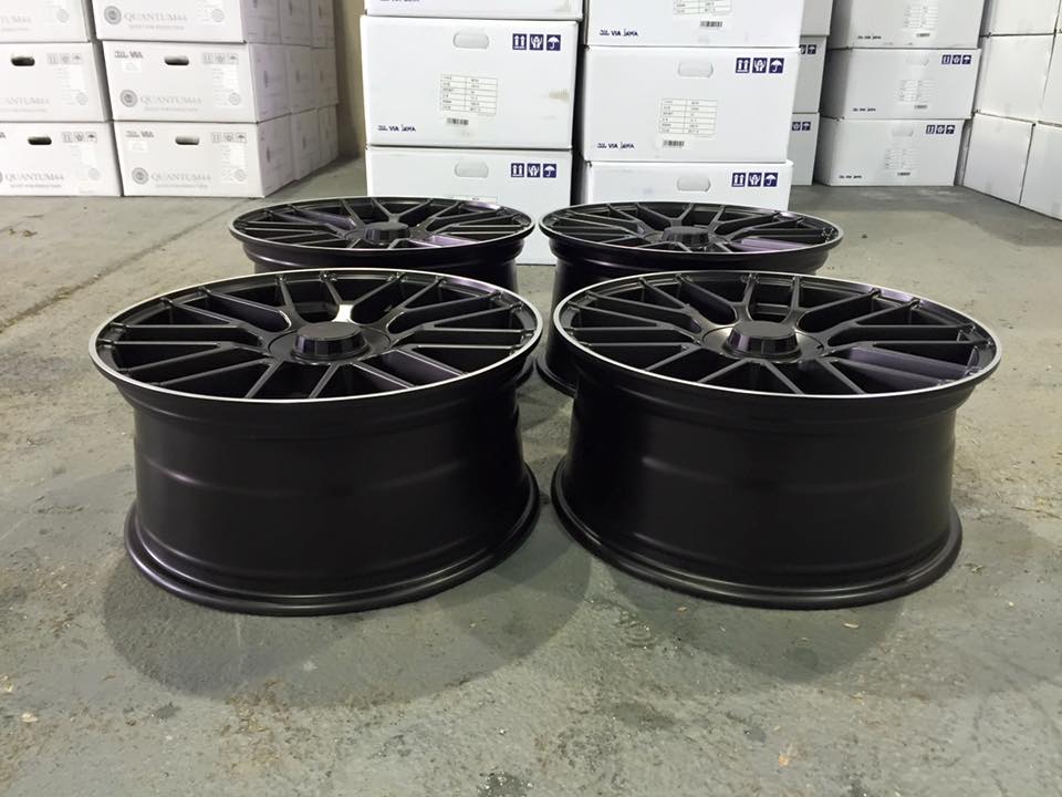 19" Staggered 2016 C63 AMG S Style Wheels - Satin Black / Machined Lip - VW / Audi / Mercedes - 5x112