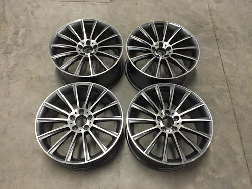 19" Staggered C Class AMG Twist Style Wheels - Gun Metal / Machined - VW / Audi / Mercedes - 5x112