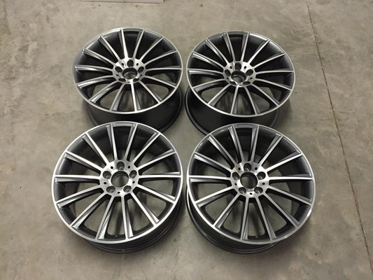 19" Staggered C Class AMG Twist Style Wheels - Gun Metal / Machined - VW / Audi / Mercedes - 5x112