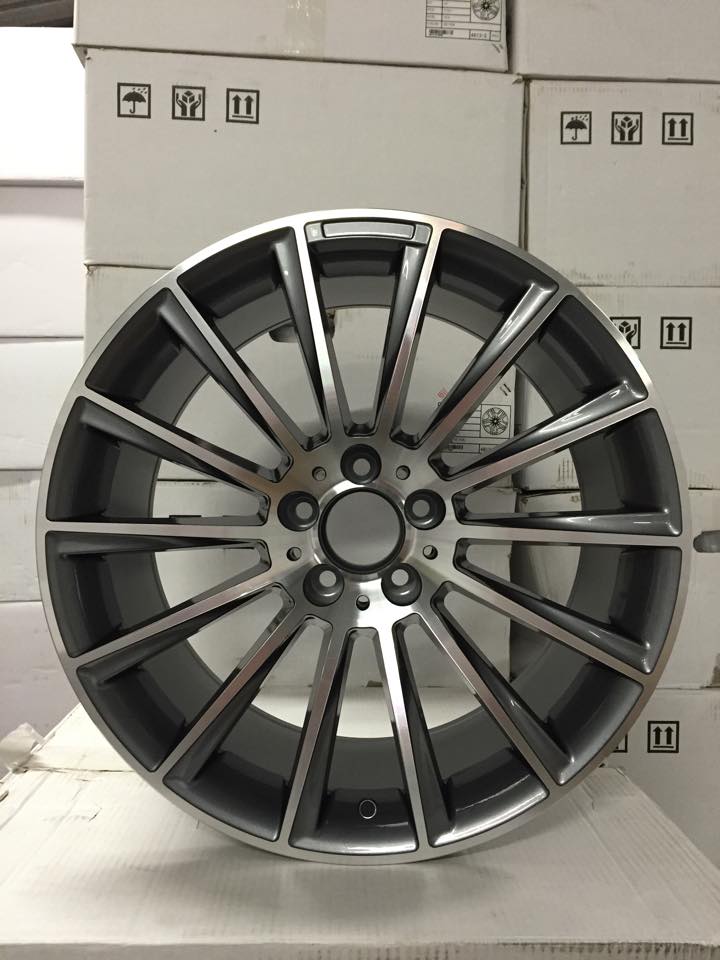 19" Staggered C Class AMG Twist Style Wheels - Gun Metal / Machined - VW / Audi / Mercedes - 5x112