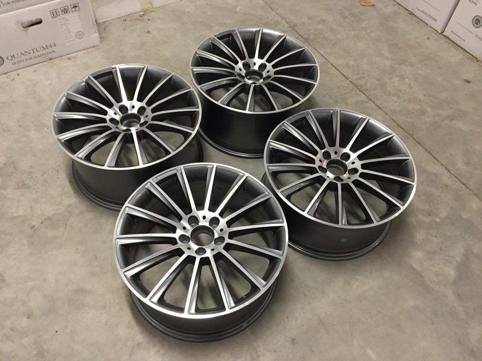 19" Staggered C Class AMG Twist Style Wheels - Gun Metal / Machined - VW / Audi / Mercedes - 5x112