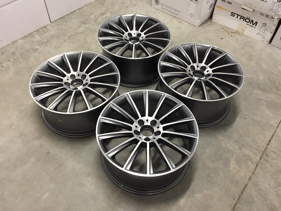 19" Staggered C Class AMG Twist Style Wheels - Gun Metal / Machined - VW / Audi / Mercedes - 5x112