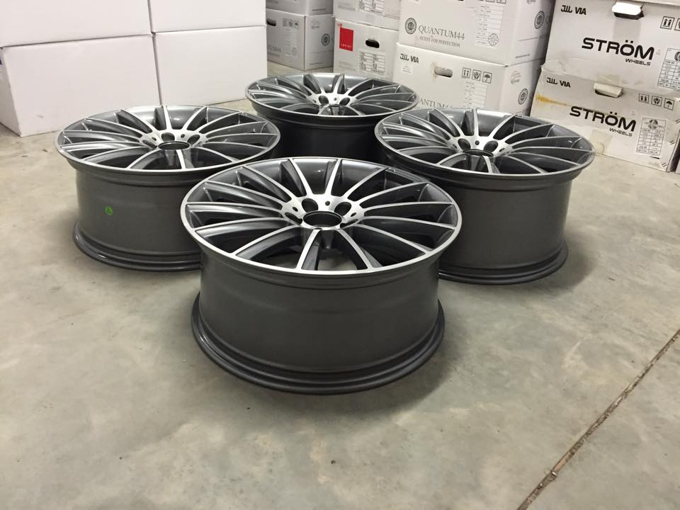 19" Staggered C Class AMG Twist Style Wheels - Gun Metal / Machined - VW / Audi / Mercedes - 5x112