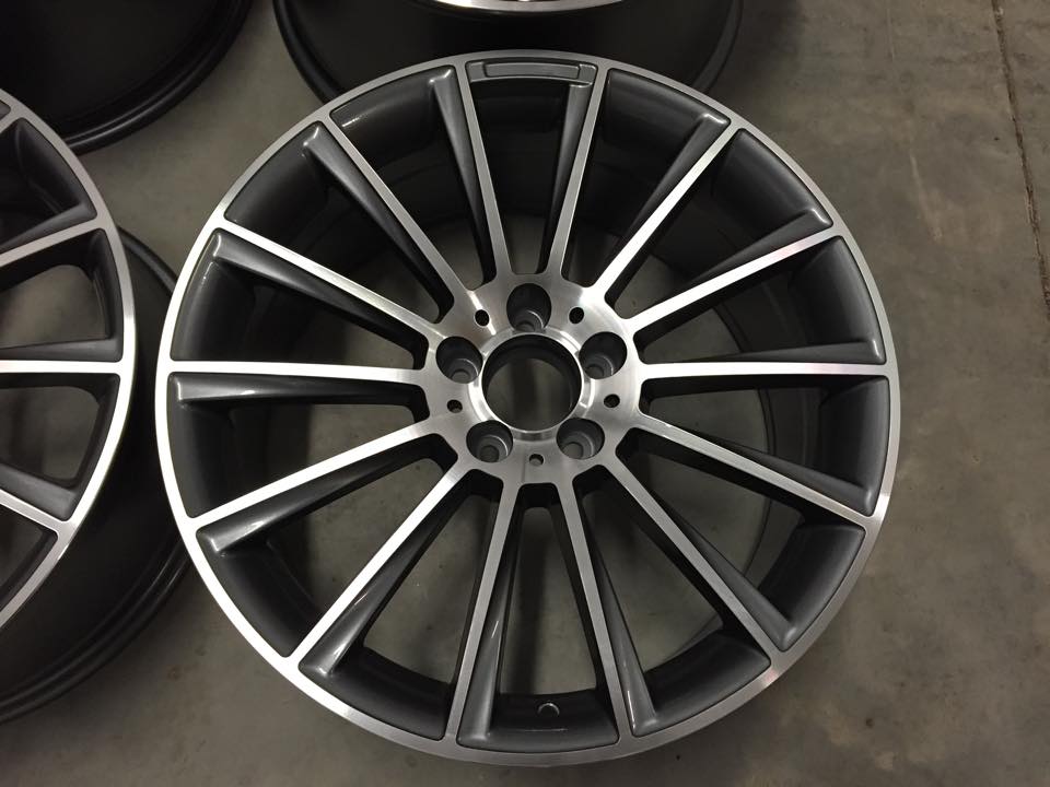 19" Staggered C Class AMG Twist Style Wheels - Gun Metal / Machined - VW / Audi / Mercedes - 5x112