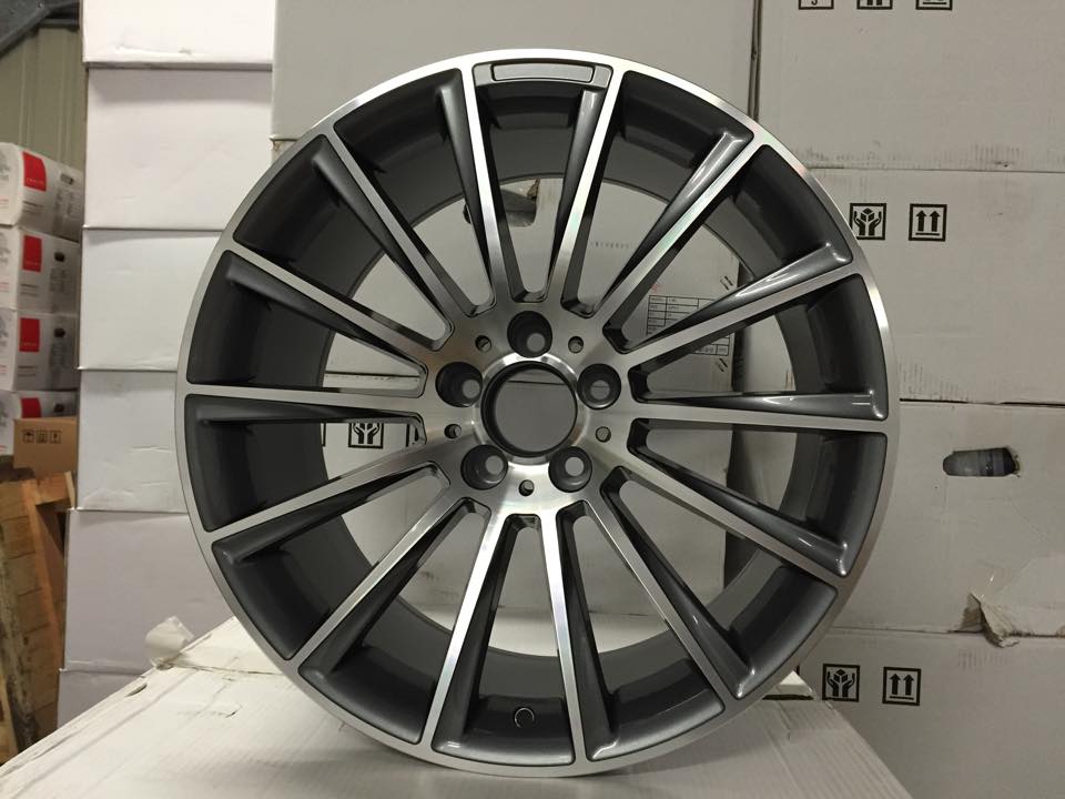 19" Staggered C Class AMG Twist Style Wheels - Gun Metal / Machined - VW / Audi / Mercedes - 5x112