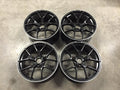 19" Staggered C63 AMG 507 Performance Style Wheels - Satin Black / Machined Lip - VW / Audi / Mercedes - 5x112